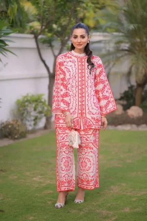 2 Piece Embroidered Stitched Suit